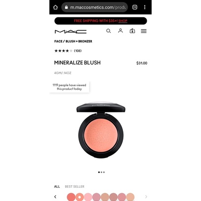 Phấn má hồng MAC Mineralize Blush má khoáng mẫu thử mini