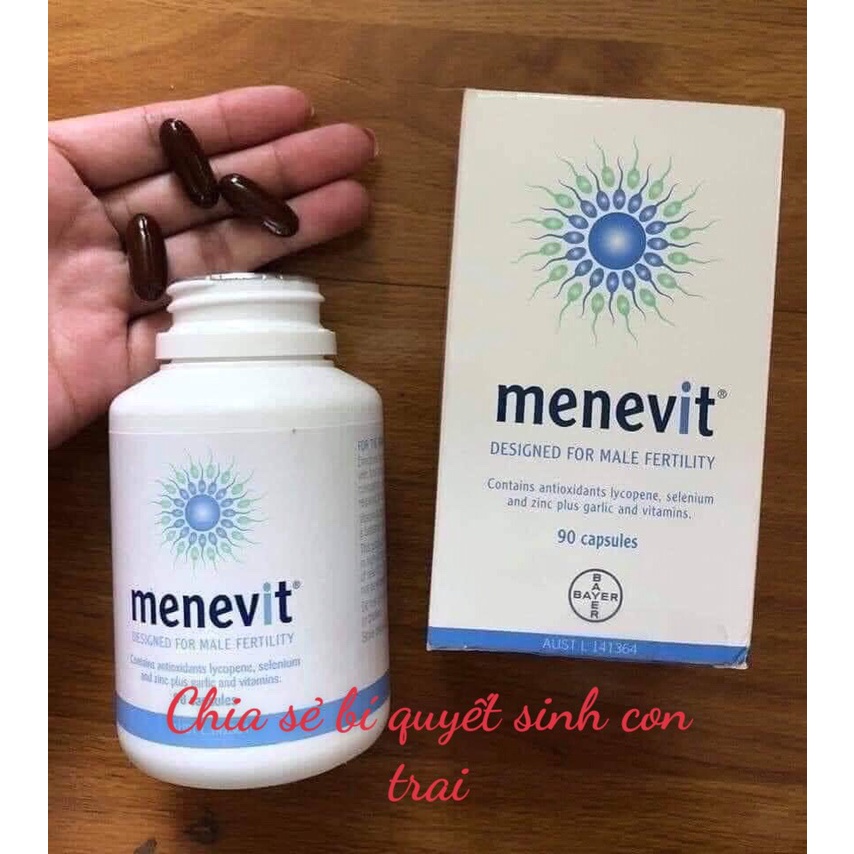 Viên uống MENEVIT- Viamin cho nam giới 30/90 viên của Úc, tăng chất lượng, số lượng tinh trùng
