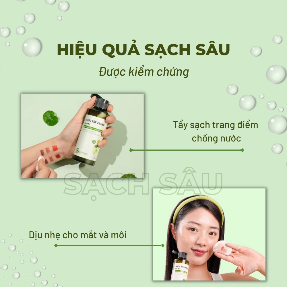 Nước Tẩy Trang Và Làm Sạch Sâu Cho Da Dầu Khô Mụn Nhạy Cảm Mềm Mịn An Toàn Cỏ Mềm 150ml