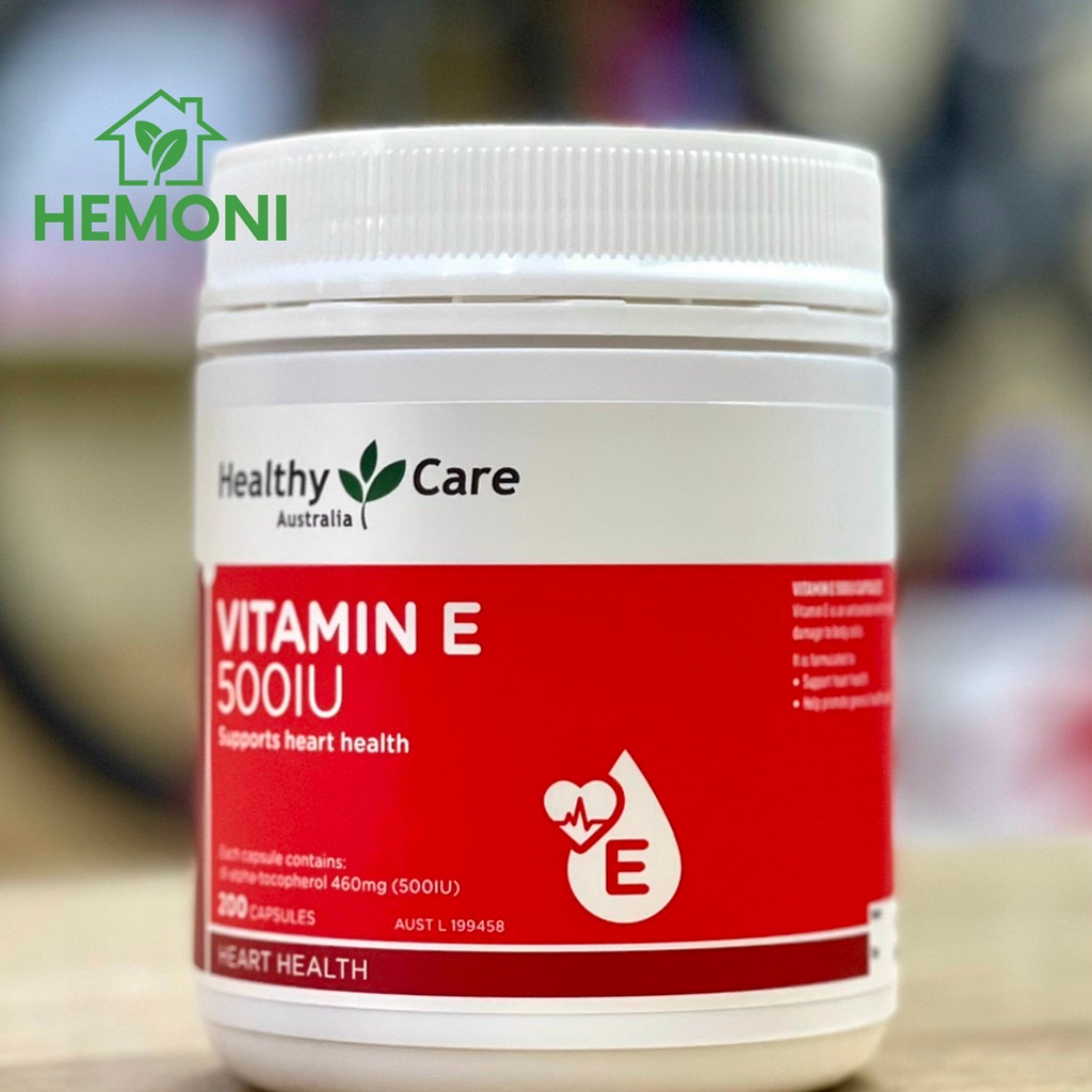 HEMONI- Healthy Care vitamin E- hộp 200 viên 500IU- viên uống đẹp da thumbnail