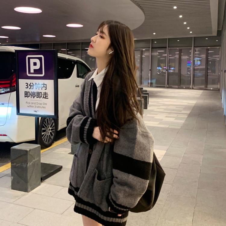 Áo Khoác cardigan Dệt Kim Cổ Chữ V Dáng Dài Thời Trang Hàn Quốc 2022