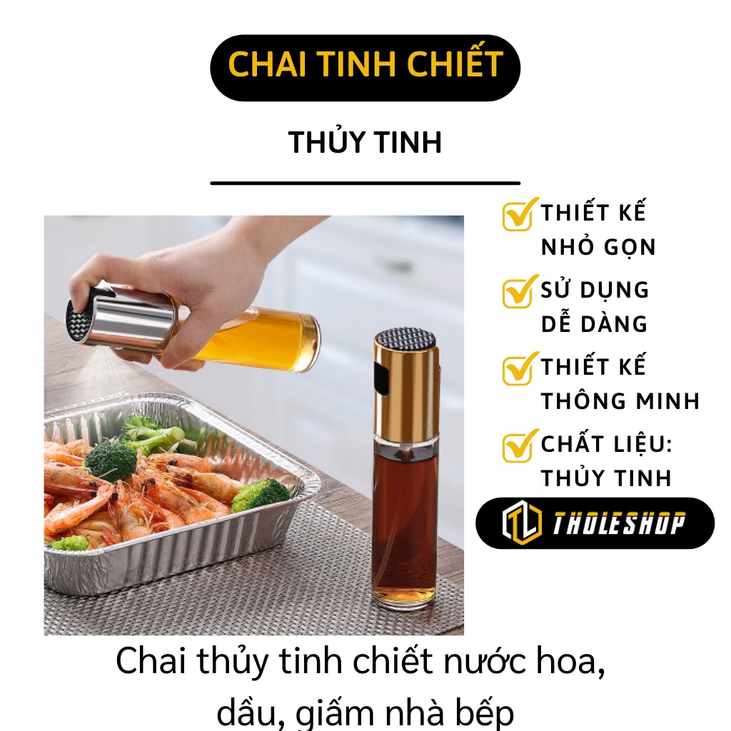 Chai Xịt Dầu Ăn - Bình Xịt Dầu Ăn Phun Sương Thủy Tinh Cho Nồi Chiên Không Dầu 100ml 8809