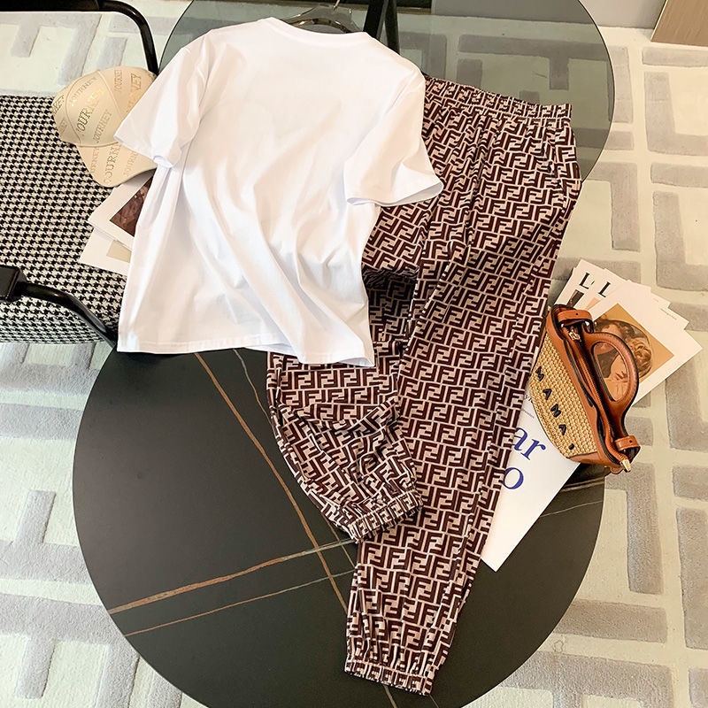 Set áo thun và quần dài cao cấp dáng rộng phong cách thời trang thể thao 2022 có bán lẻ