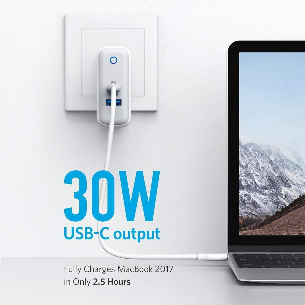 Củ sạc nhanh Anker PowerPort PD+ 2 33W 2 cổng USB và PD Type-C công nghệ PowerIQ 2.0 A2626 - Huco Việt Nam