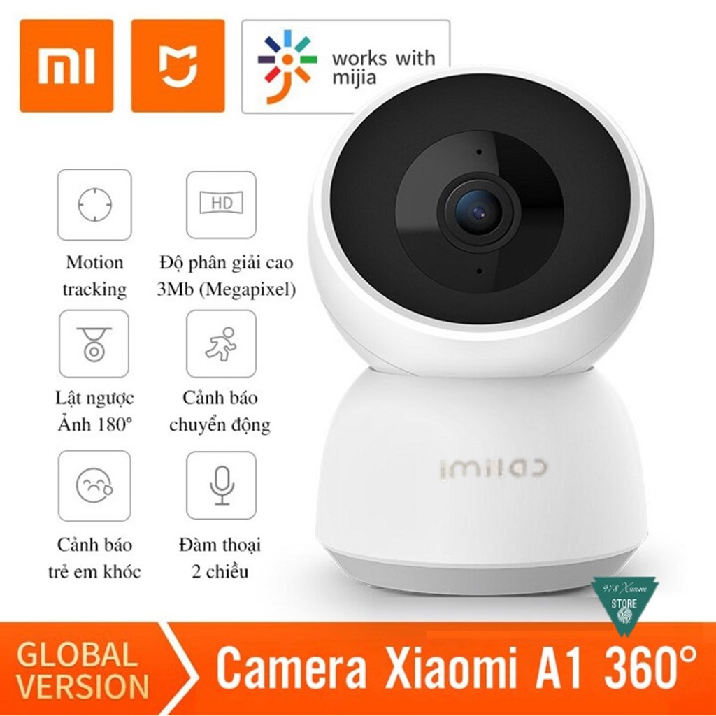Camera IP Xiaomi Mijia 360 độ 2K - Camera giám sát Xiaomi Imilab A1 2K
