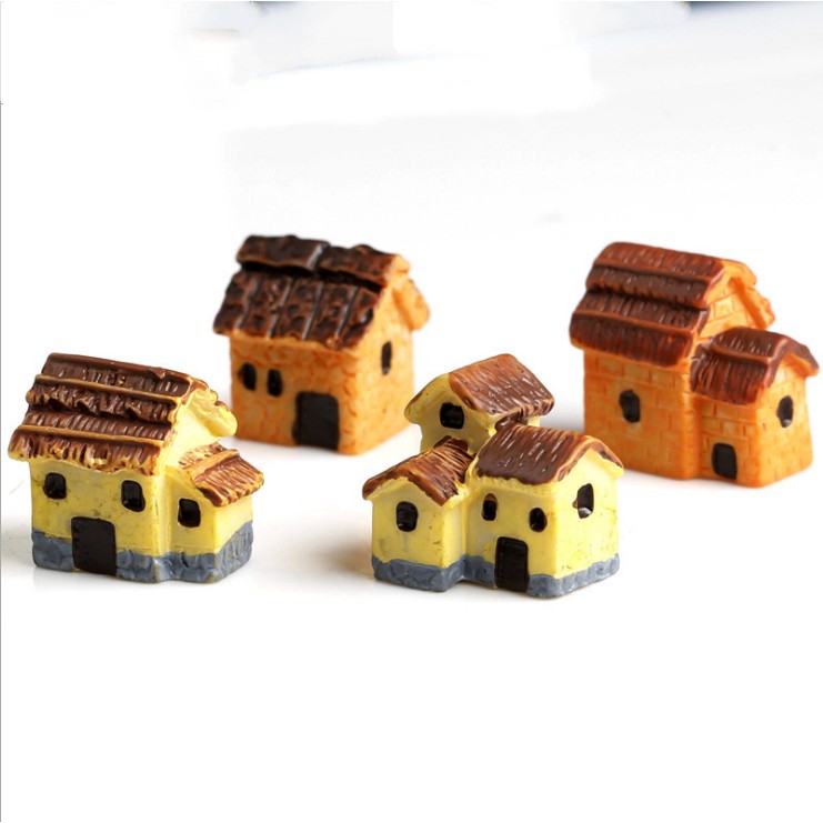 Combo 03 mô hình ngôi nhà cỡ nhỏ trang trí tiểu cảnh, terrarium, DIY (mẫu giao ngẫu nhiên)