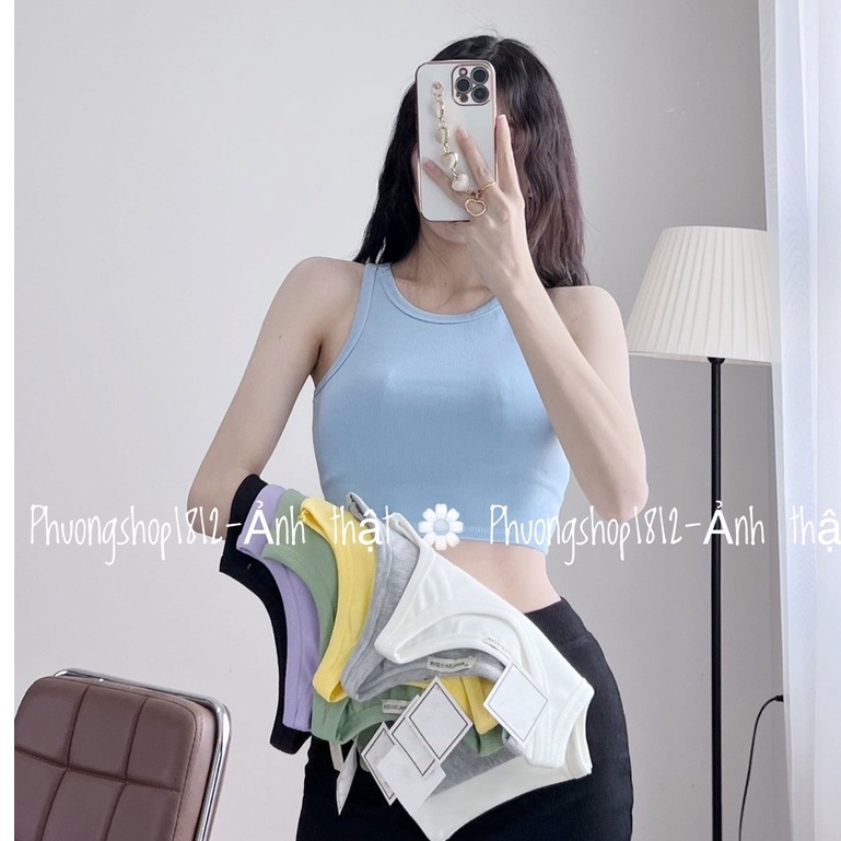 Áo Ba Lỗ Nữ, Sát Nách Cổ Tròn From Ôm 7 màu _ẢNH THẬT
