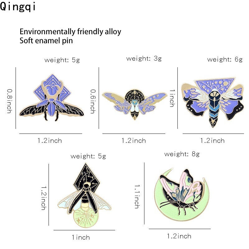 Trâm cài áo Miss Zoe hình bướm/ mặt trăng hoạt hình 5 kiểu dáng dành cho trẻ em