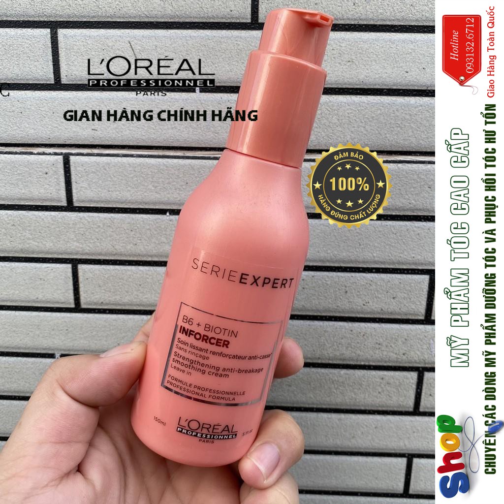 [L'oreal-chính hãng] Kem xả khô giúp tóc chắc khoẻ và giảm đứt gãy L'oreal B6 + Biotin Inforcer 150ml