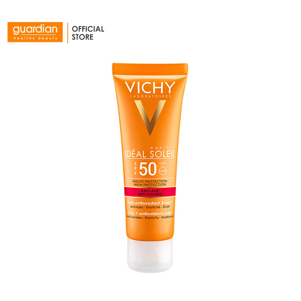 Kem chống nắng Vichy Capital Soleil giảm các dấu hiệu lão hóa 3 trong 1 SPF50 50ml