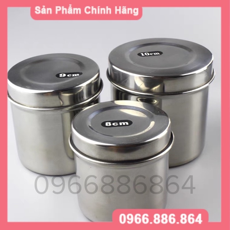 Hũ inox đựng bông Spa y tế