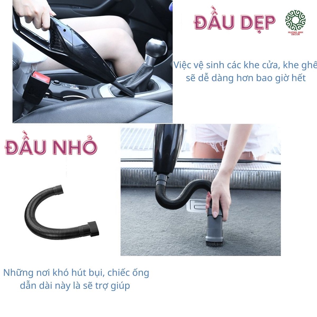 Máy hút bụi cầm tay mini không dây cao cấp dành cho ô tô và gia đình Hương Anh Decor