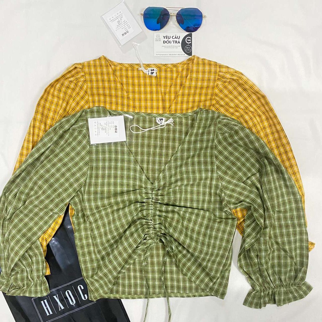 [Hàng có sẵn] Áo sơ mi croptop Ulzzang Quảng Châu ASC57