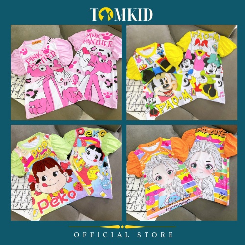 Đầm cho bé gái, set đầm chữ A bé gái chất thun lạnh loại 1 chính phẩm dày dặn co giãn thoáng mát 9-40kg Tomkids