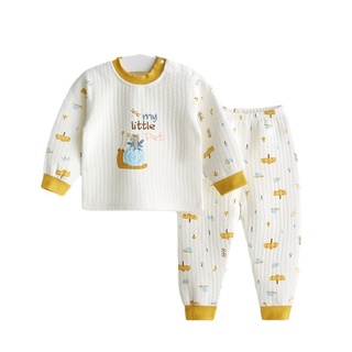 Set đồ ngủ vải cotton dày giữ ấm mùa xuân thu cho bé sơ sinh
