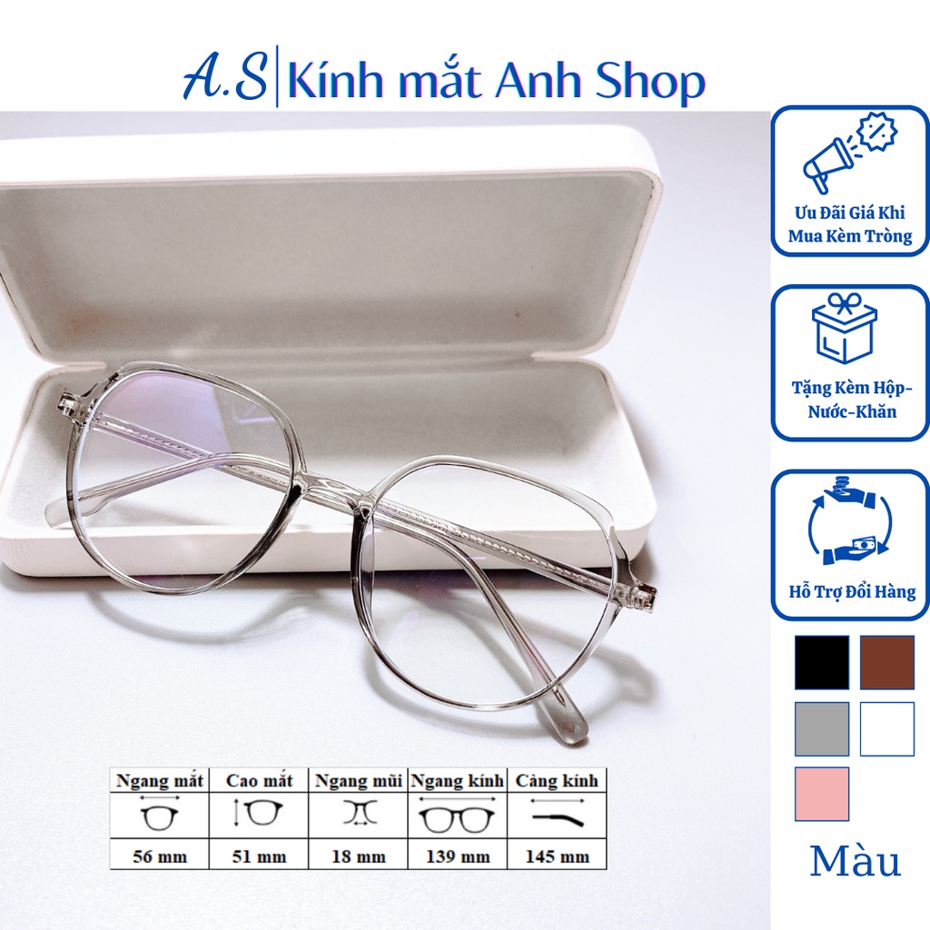 [Mã SKAMCLU8 giảm 10% cho đơn từ 100K] Kính hồng lục giác 8897 nhận cắt cận viễn loạn