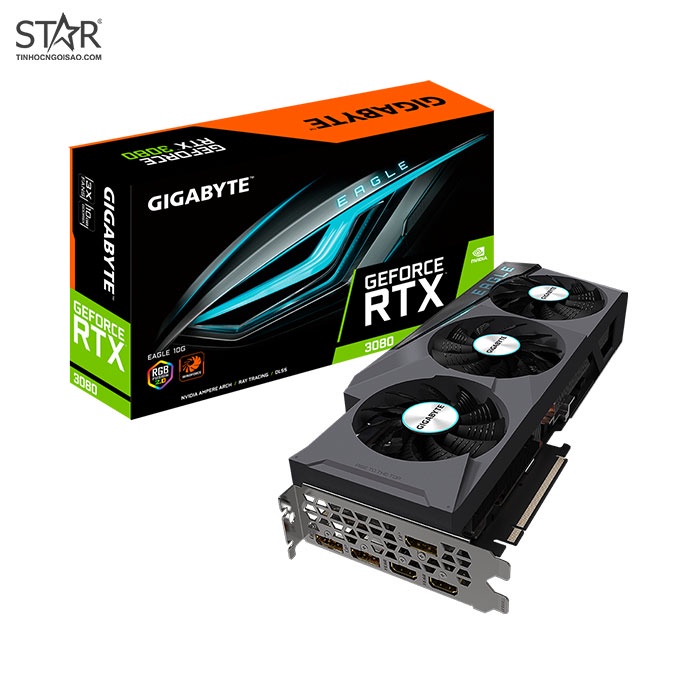 VGA Gigabyte RTX 3080 GDDR6X 10G Eagle LHR V2 (GV-N3080EAGLE-10GD-V2)