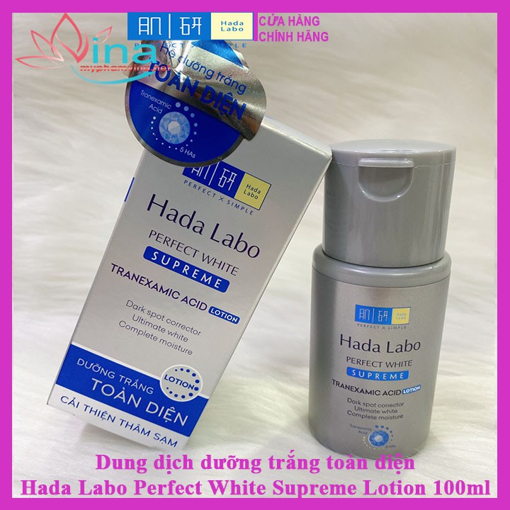 Dung dịch dưỡng trắng toàn diện Hada Labo Perfect White Supreme Lotion (100ml)- XÁM