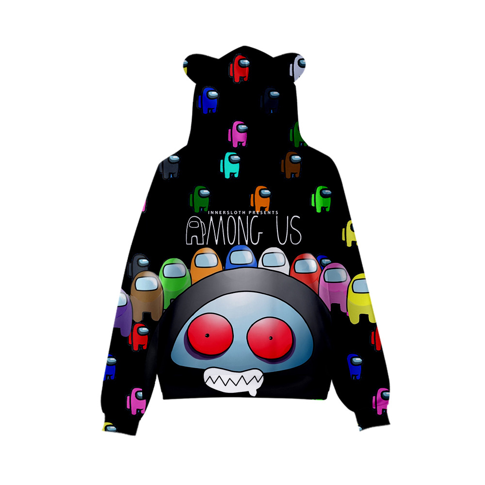 Video Game Among Us Funny Cartoon Graphic Hoodies Men Oversized Winter Warm Cute Anime Sweatshirt Hip Hop Fashion Hoody Male