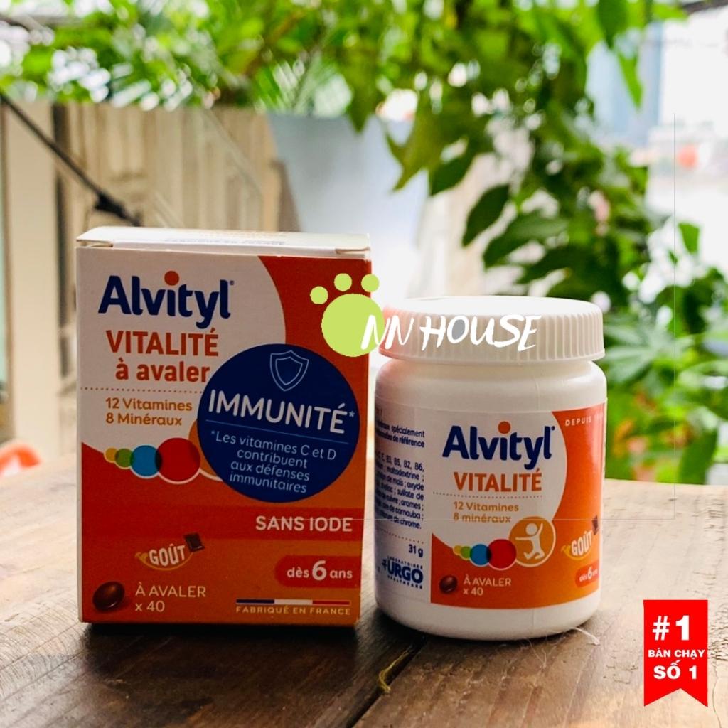 Vitamin tổng hợp Alvityl Vitality tăng đề kháng cho bé từ 6 tuổi và người lớn 40 viên vị socola, multivitamin, vitamin d