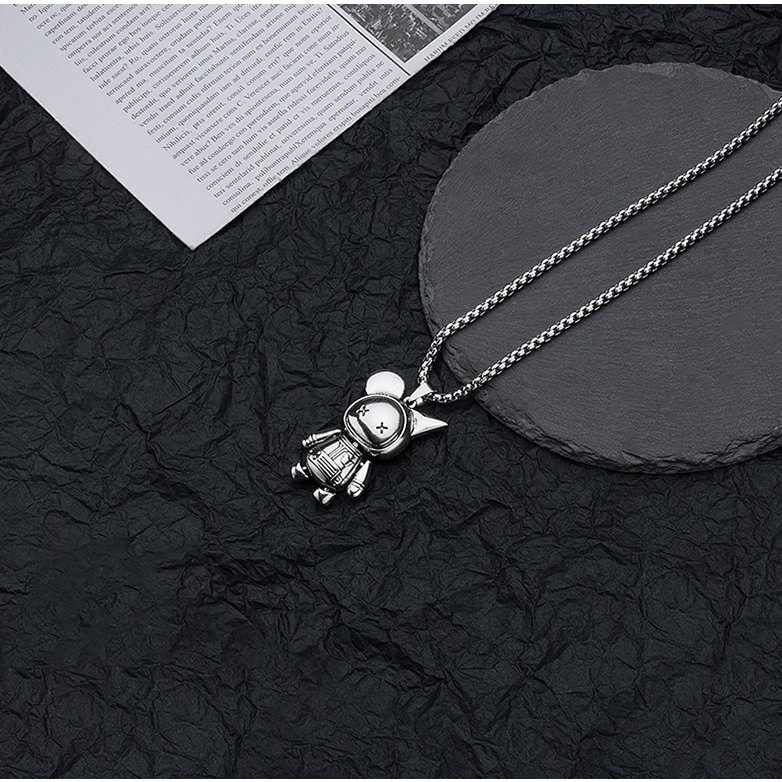 Vòng cổ dây chuyền màu bạc nam nữ unisex Titan Merin Accesories đẹp phụ kiện thời trang - Vòng cổ Benny