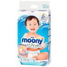 Mẫu mới - Bỉm dán moony L54 miếng cho bé 9-14 kg.