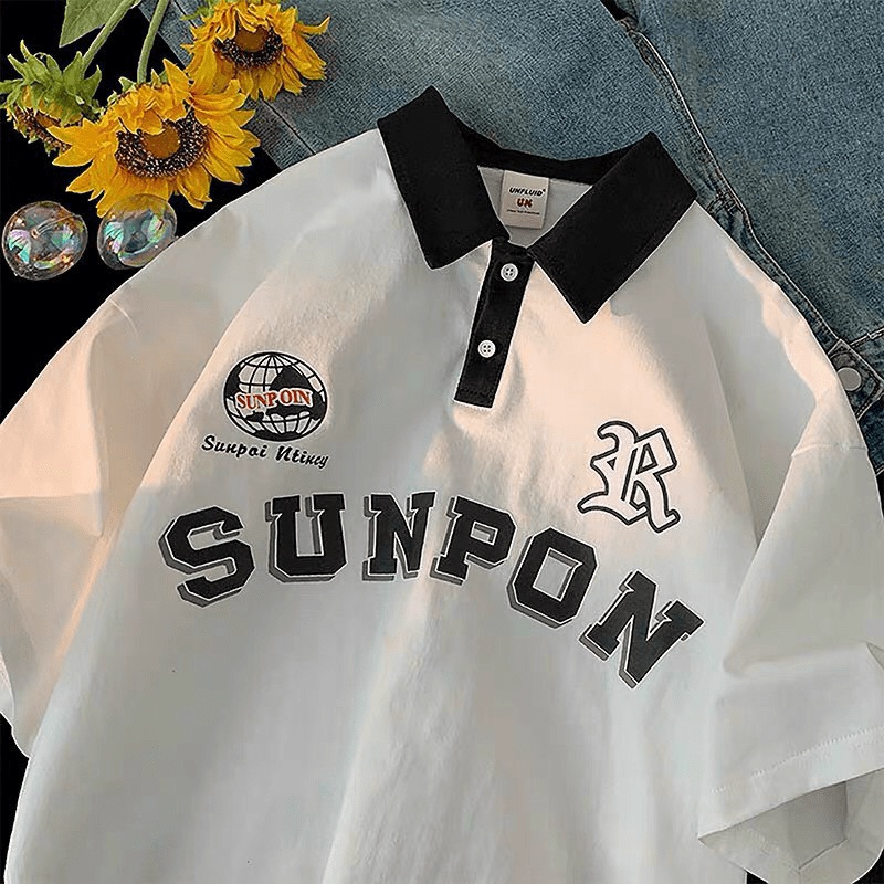 Áo Thun Form Rộng Tay Lỡ Cổ POLO SUNPON- CLITUS FASHION