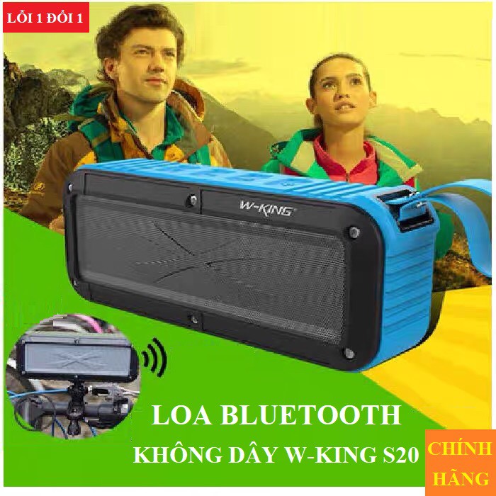 Loa di động Bluetooth thể thao kháng nước kháng bụi IPx6 chính hãng W-King S20