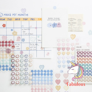 Set 3 tấm sticker hình dán tiên ích trang trí sổ bullet journal