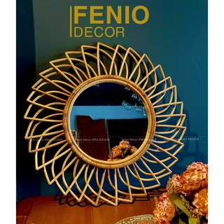 Gương mây tre decor ♥️ 60cm ♥️ Gương mây treo tường trang trí nhà cửa nghệ thuật