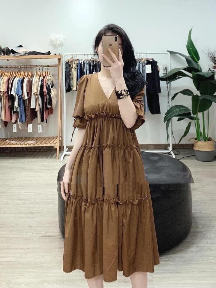 váy bầu tầng nơ tay nhiều màu sắc | BigBuy360 - bigbuy360.vn