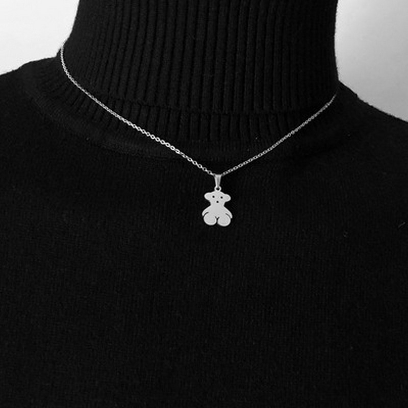 [Mã FASHIONCB232 hoàn tối đa 15K xu đơn 50K] Dây chuyền mặt gấu bằng thép không gỉ phong cách Hip Hop | BigBuy360 - bigbuy360.vn