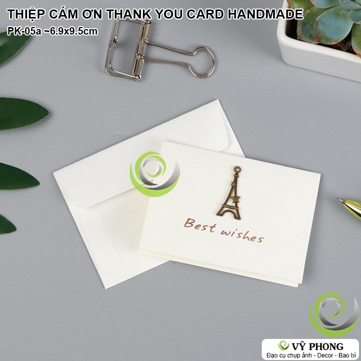 THIỆP CÁM ƠN THANK YOU CARD HANDMADE ĐỂ VÀO HỘP BÁNH HỘP QUÀ LÀM QUÀ TẶNG LOGO NỔI PHỤ KIỆN TRANG TRÍ PK-05