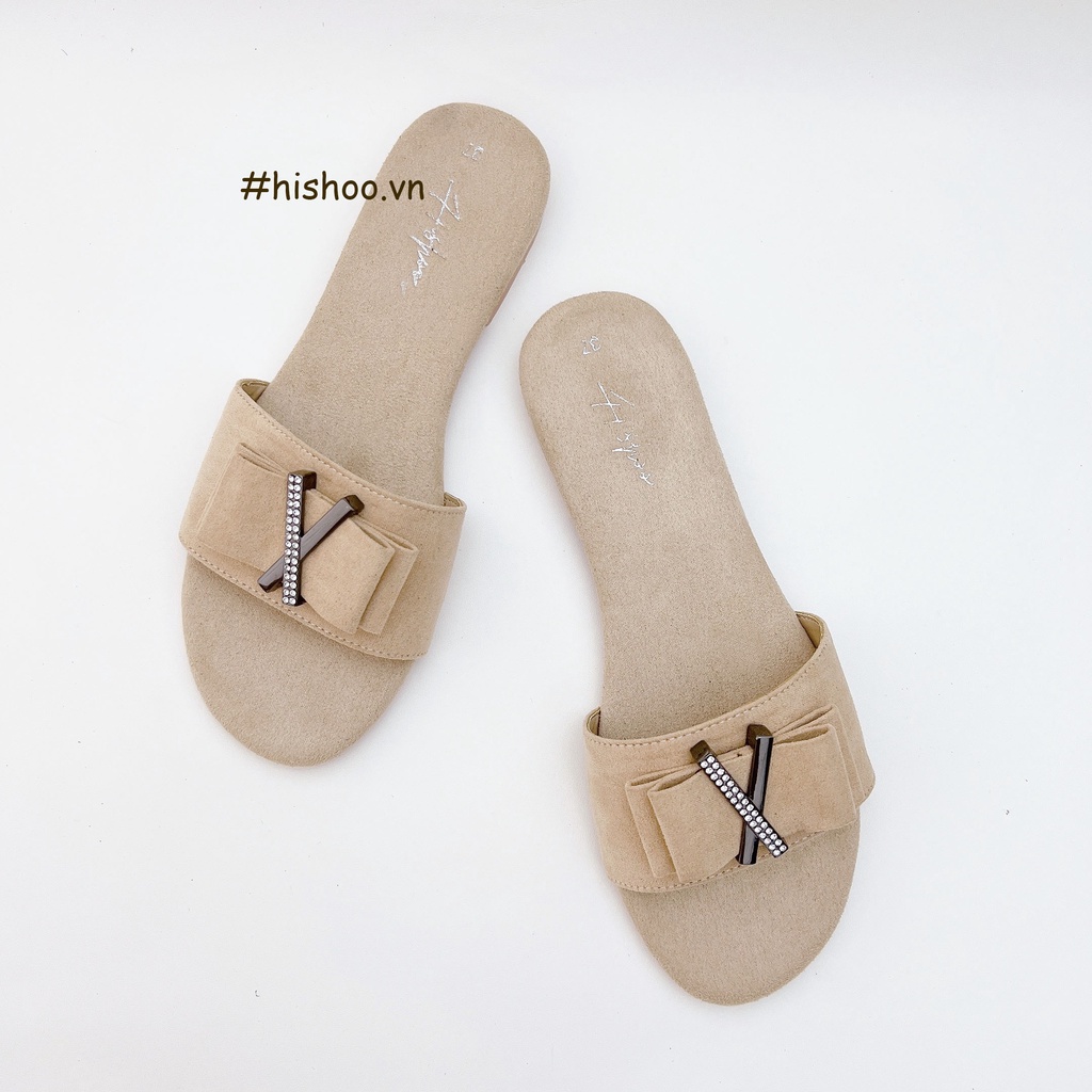 Dép Lê Nữ Thời Trang Hishoo Quai Ngang Khóa Chéo Cao Cấp S048