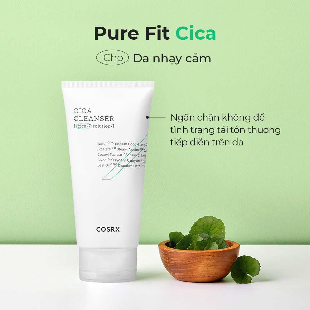 Sữa rửa mặt COSRX Pure Fit Cica 150ml thành phần dịu nhẹ