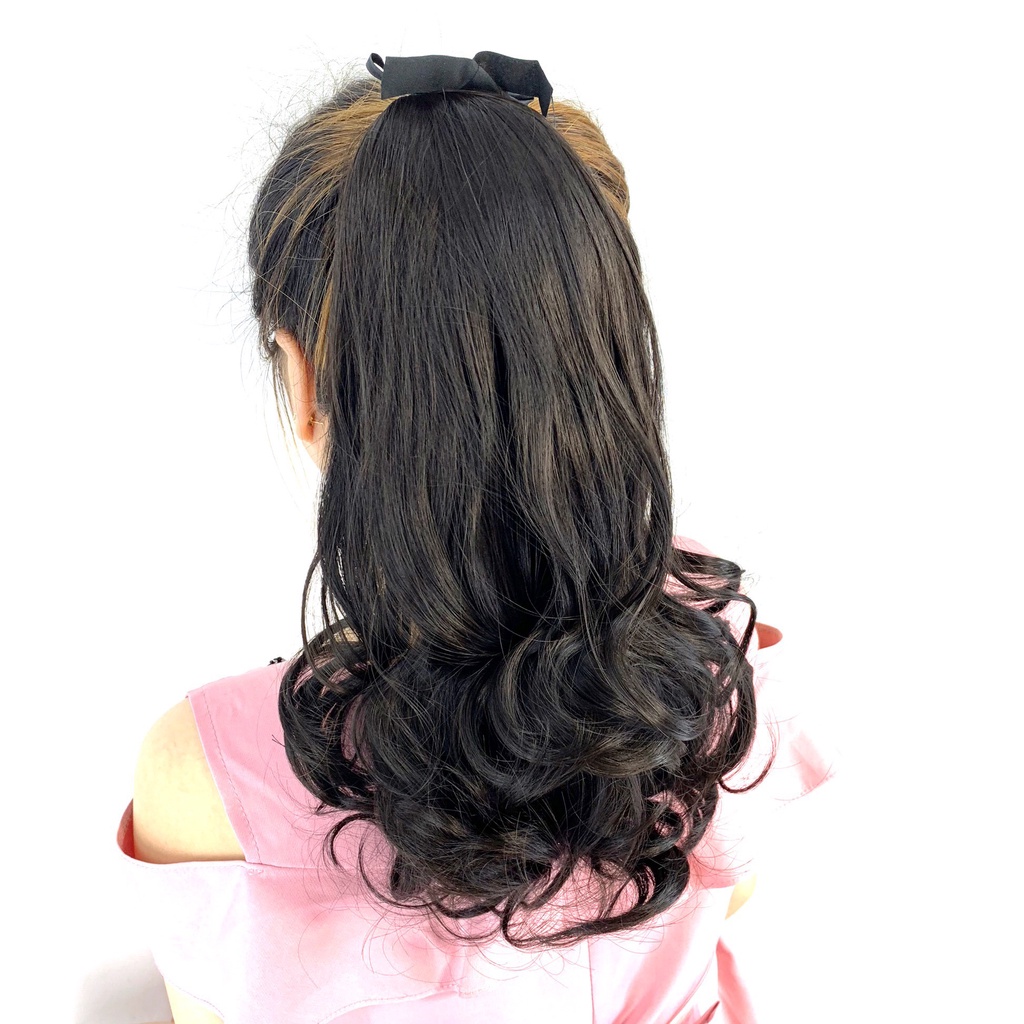Tóc giả cột ❤️FREESHIP❤️ Tóc giả cột xoăn ngắn 35cm