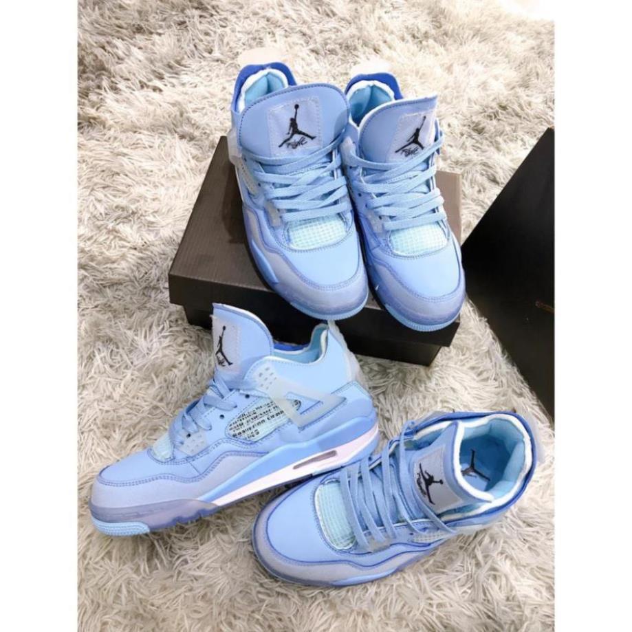 Giày thể thao giày air Jordan 4 off white, Giày Jordan 4 xanh ngọc cực hot 2021 nam nữ Full Box Bill