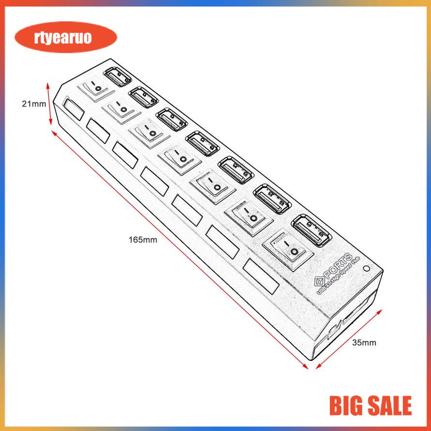 Compact USB 3.0 High Speed Hub With Separate 7-Ports With Power Supply