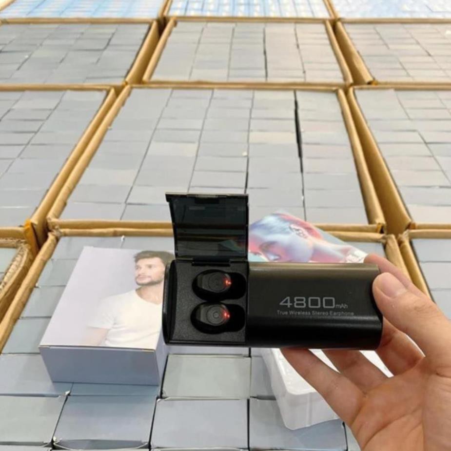 Tai Nghe Blutooth- Tai Nghe S11 kiêm sạc dự phòng 4800 mAh, không dây, có thể sử dụng riêng biệt 2 tai cho 2 điện thoại