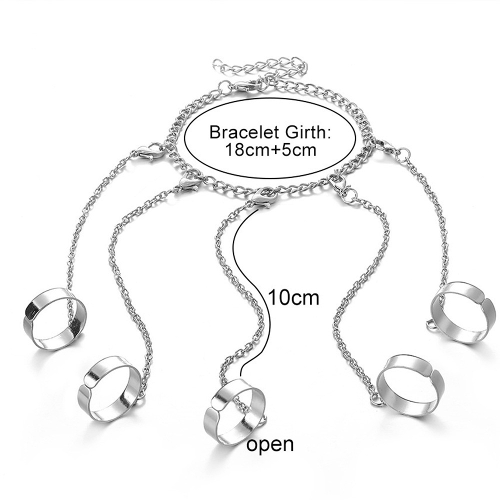 Bộ Nhẫn Đeo Tay Mạ Bạc Đính Đá Thời Trang Cho Nữ