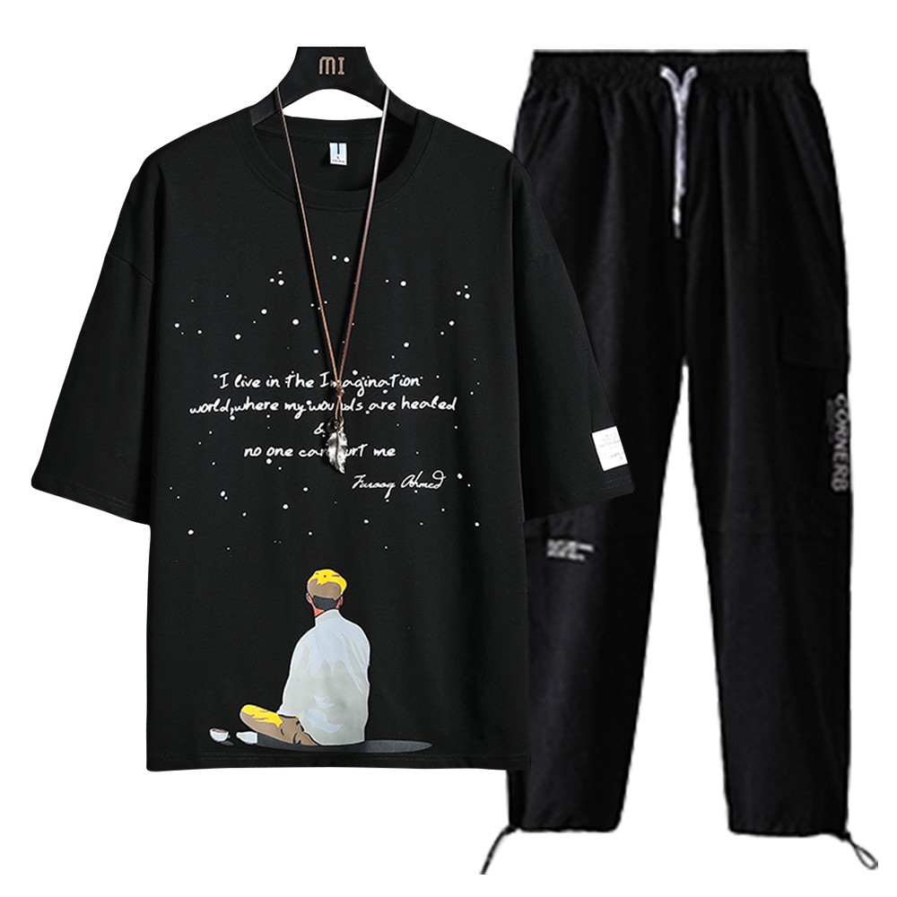 Bộ Đồ Thun Nam Thể Thao Mùa Hè Áo Phông Ngắn Tay Và Quần Jogger Túi Hộp Bo Gấu SET NAM 90000167C | BigBuy360 - bigbuy360.vn