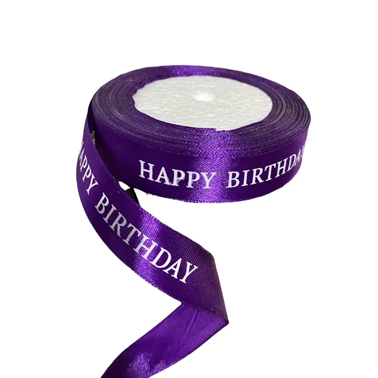 Ruy băng 2cm chữ HAPPY BIRTHDAY, chấm bi trang trí bánh sinh nhật
