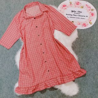 [HOT] Đầm Sơ Mi Caro Đuôi Cá