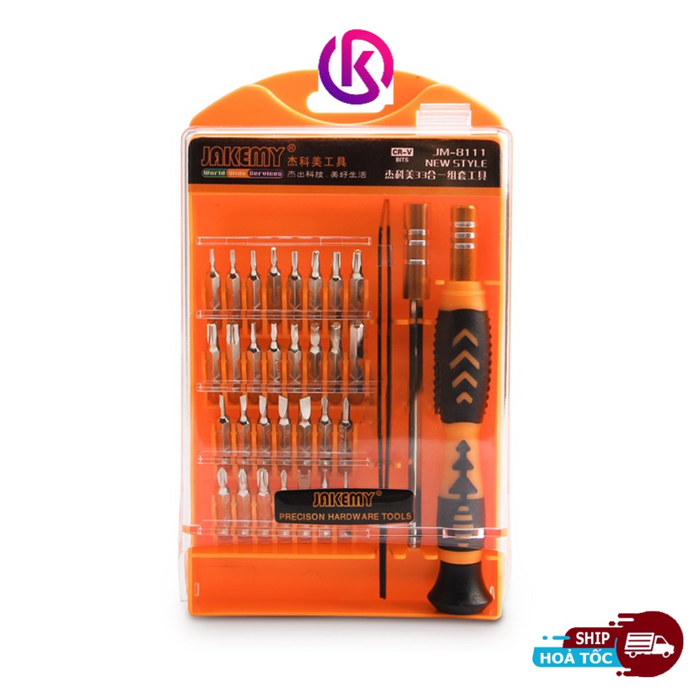 Bộ Tuốt nơ vít đa năng có nam châm 33 đầu JAKEMY dùng cho laptop điện thoại - KMP Store