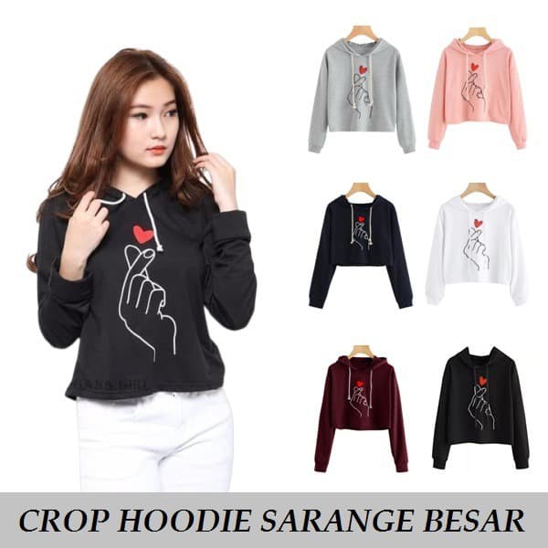 Áo Khoác Croptop Có Mũ Trùm Đầu Màu Nhuộm Trắng Kiểu Hàn Quốc Y3B1