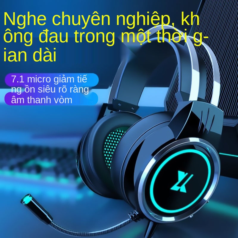 ▽►PUBG/GLQM có dây Tai nghe gaming Mic rất chuyên nghiệp Máy tính gắn đầu chơi game dụng để bàn quán cà phê internet điệ