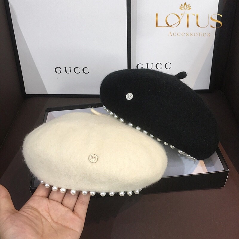 Mũ nồi beret dạ cao cấp phong cách Hàn Quốc- có dây rút điều chỉnh [HÀNG CÓ SẴN]
