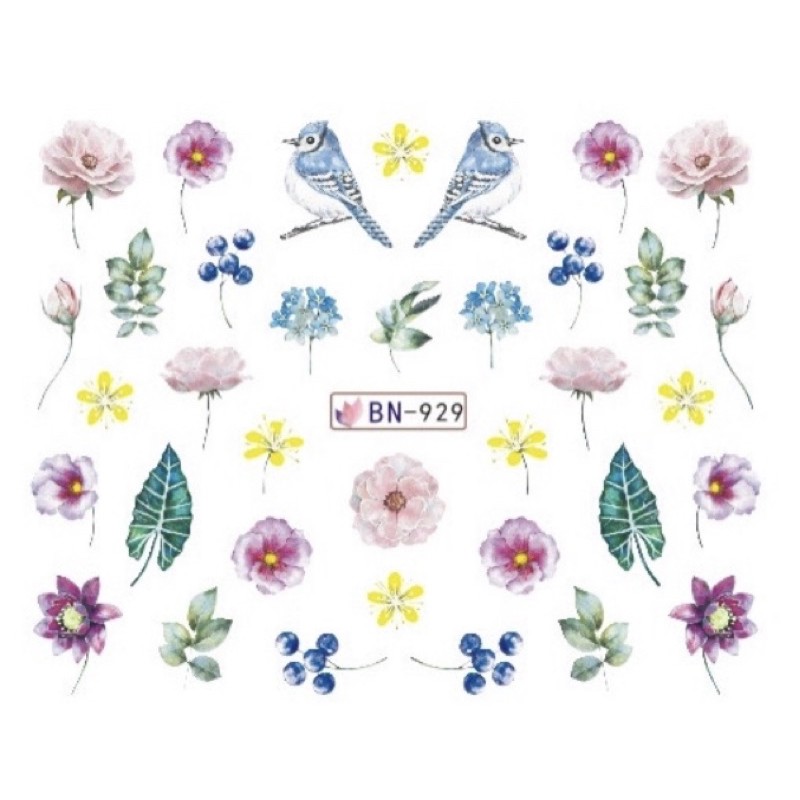 Sticker nước hoạ tiết bông hoa,hình dán móng tay nước hoạ tiết bông hoa trang trí móng tay nail