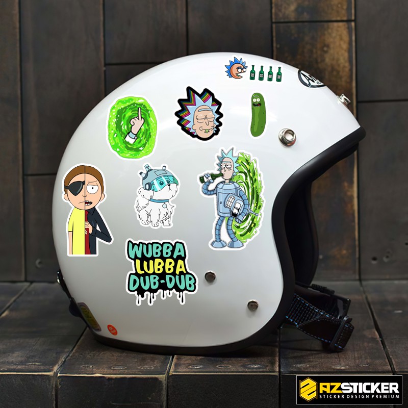 [ Xưởng Sản Xuất ] Set 50 Sticker Chủ Đề Rick And Monkey Dán Nón Bảo Hiểm Chống Thấm Nước