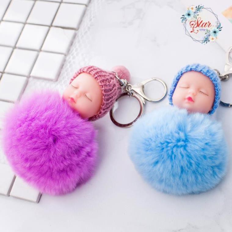 Móc Khóa Lông Hình Em Bé Dễ Thương A15